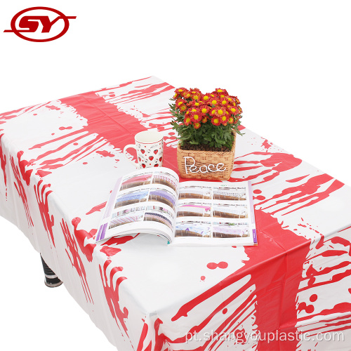 Blood Handprint Peva Toalha de Tablecloth para Halloween